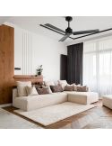 Ventilador de techo Anne negro mate con aspas grafito 75819 Sin luz Sulion en salón moderno
