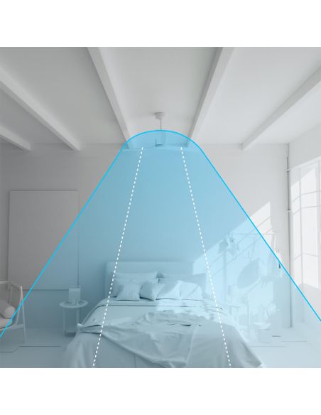 Ventilateur de plafond Anne noir mat avec pales graphite 75819 sans éclairage, brasse l'air vers le bas. Idéal pour un salon mod