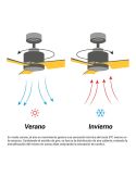 Ventilador de techo Anne negro mate con aspas grafito 75819 Sin luz Sulion para verano e invierno