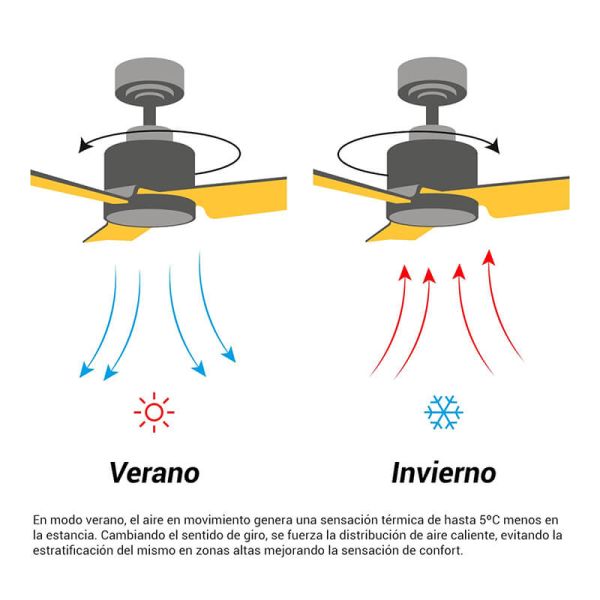 Ventilador de techo Anne negro mate con aspas grafito 75819 Sin luz Sulion para verano e invierno