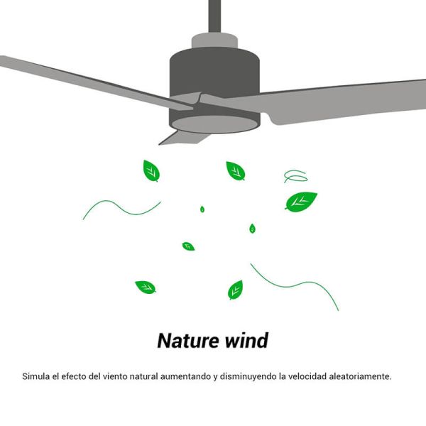 Simula el aire del viento Ventilador de techo Anne negro mate con aspas grafito 75819 Sin luz Sulion | LeonLeds