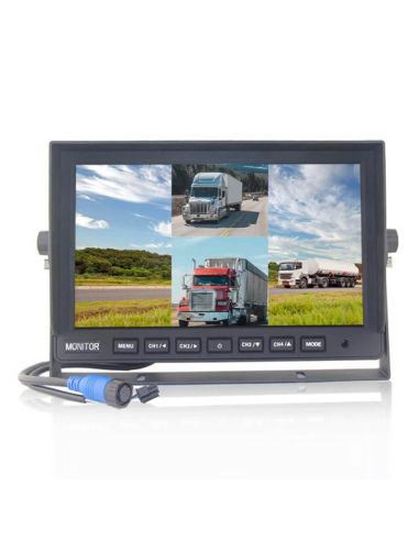 Monitor AHD 10” - Visión Cuádruple HD 1080P | IP69K | Cable 20m