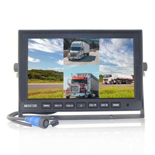 Monitor AHD 10” - Visión Cuádruple HD 1080P | IP69K | Cable 20m