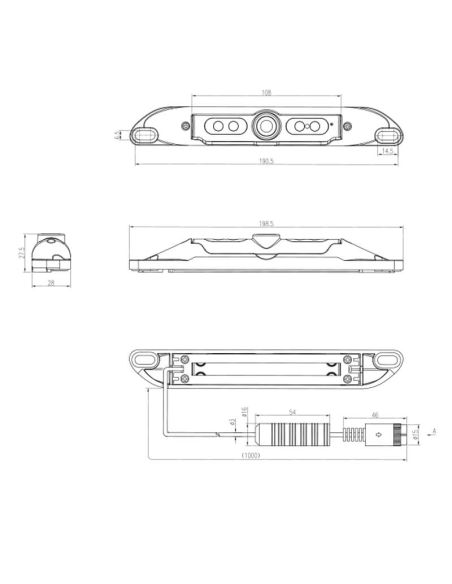 Medidas Cámara Slim HD 150° - Diseño Compacto y Resistencia IP69K | Compatible con 12/24V | IP69K