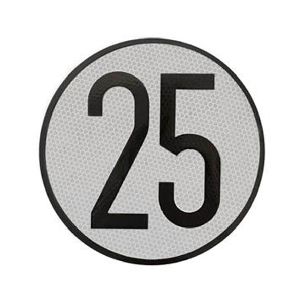 Disque de limitation de vitesse 25 km/h en aluminium - Ø 200 mm | Signal approuvé V-4
