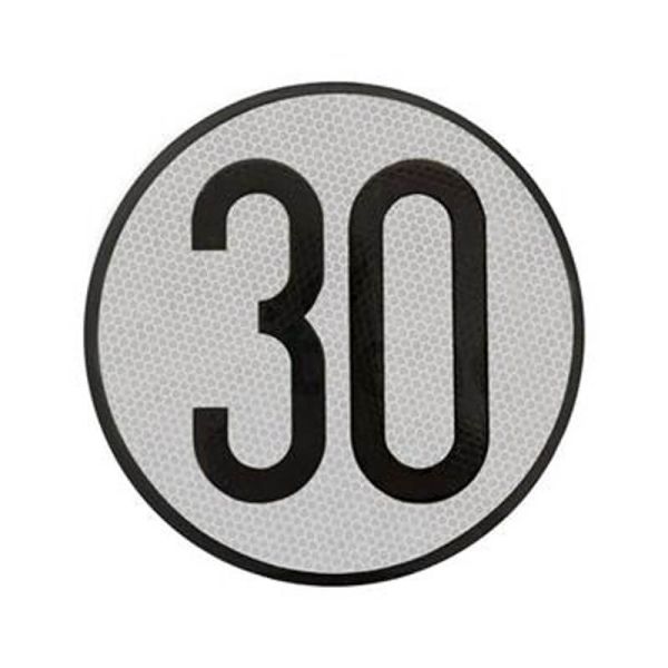 Disco de Limitación de Velocidad 30 km/h en Aluminio - Ø 200 mm | Señal V-4 Homologada