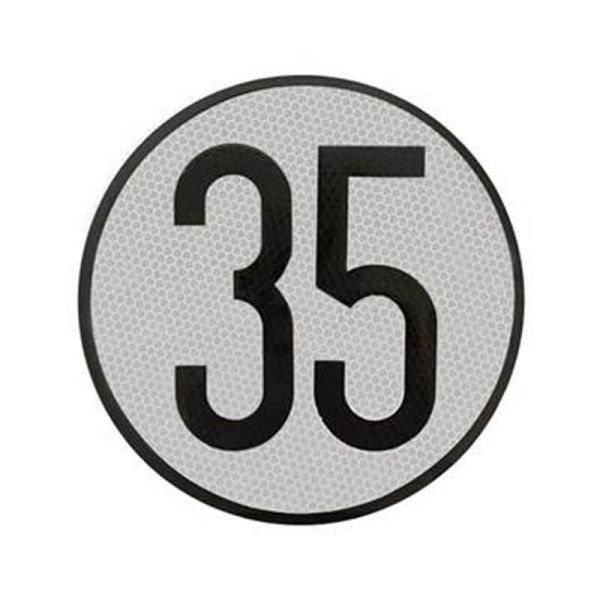 Disque de limitation de vitesse 35 km/h en aluminium - Ø 200 mm | Signal approuvé V-4