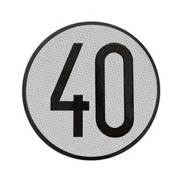 Disco de Limitación de Velocidad 40 km/h en Aluminio - Ø 200 mm | Señal V-4 Homologada