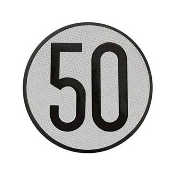 Disco de Limitación de Velocidad 50 km/h en Aluminio - Ø 200 mm | Señal V-4 Homologada