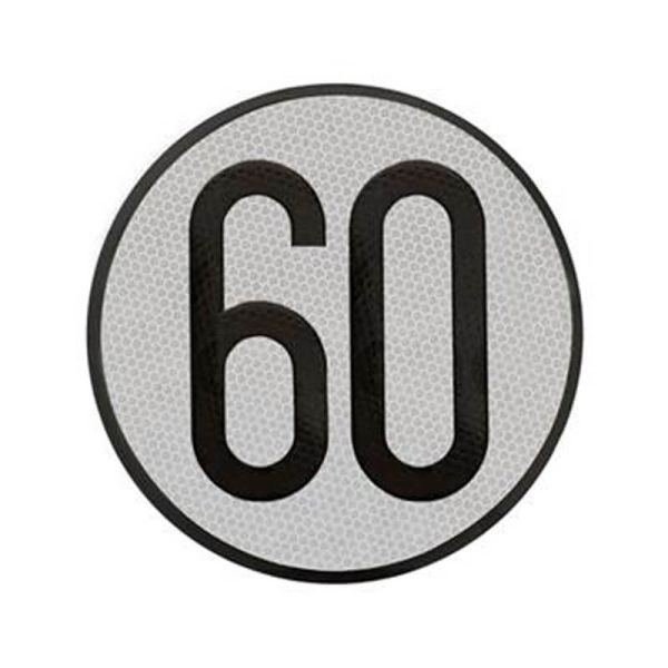 Disco de Limitación de Velocidad 60 km/h en Aluminio - Ø 200 mm | Señal V-4 Homologada