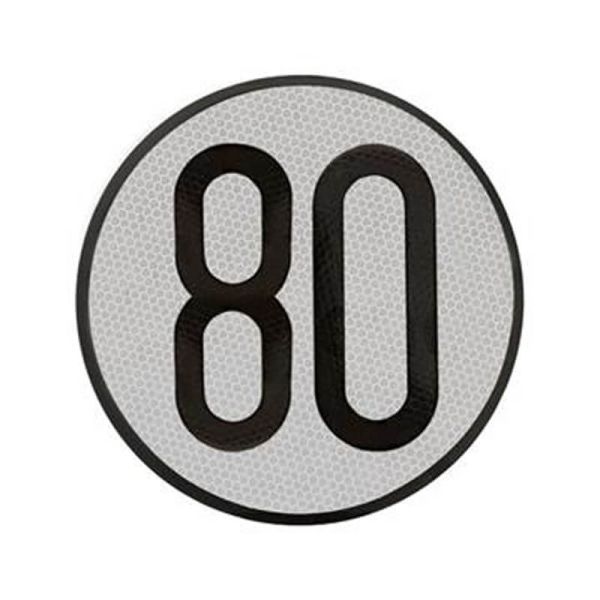 Disco de Limitación de Velocidad 80 km/h en Aluminio - Ø 200 mm | Señal V-4 Homologada