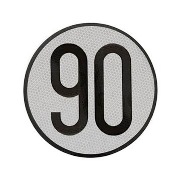 Disque de limitation de vitesse 90 km/h en aluminium - Ø 200 mm | Signal approuvé V-4