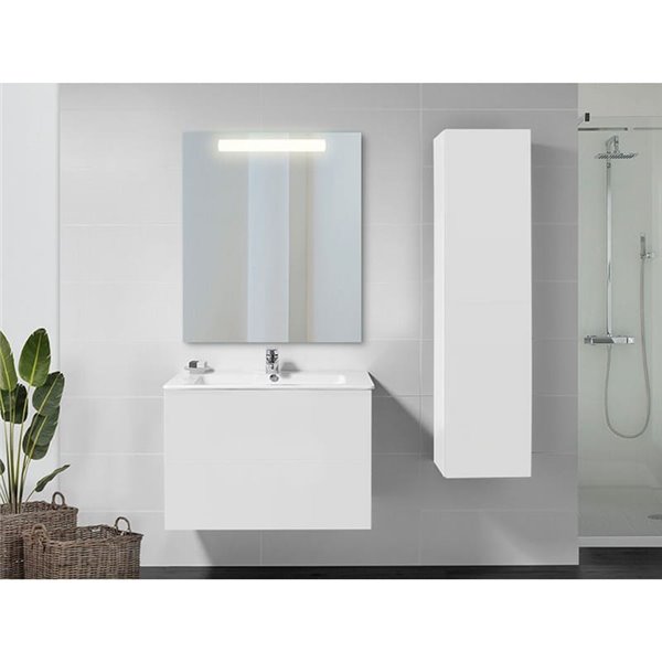 Espejo de baño PEGASUS con iluminación LED frontal, 600x700mm, 6W