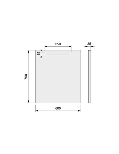 Espelho de banheiro PEGASUS com iluminação frontal LED, 600x700mm, 6W