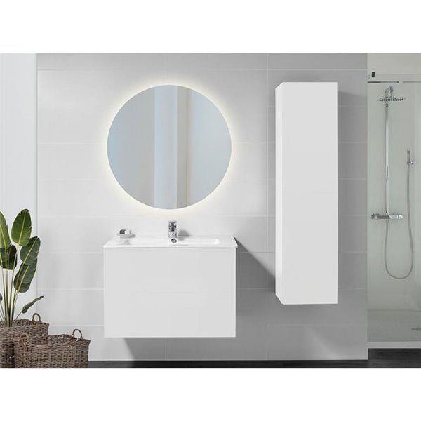 Espejo de baño CASSIOPEIA con iluminación LED decorativa, diámetro 60cm, 20W y 12W