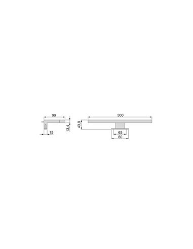 Foco LED negro para espejo de baño VIRGO, 300 mm, luz blanca fría 6000K