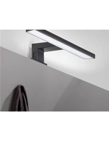 Spot LED pour miroir de salle de bain VIRGO noir, 300 mm, lumière blanche froide 6000K