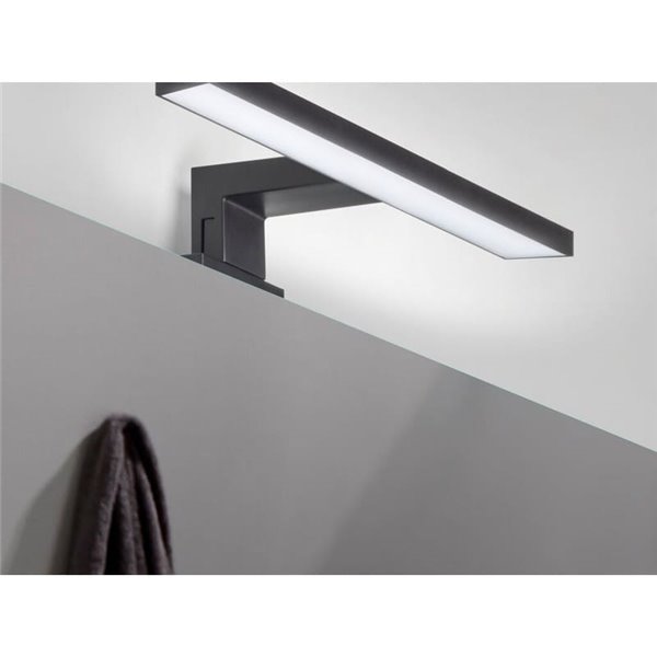 Foco LED negro para espejo de baño VIRGO, 300 mm, luz blanca fría 6000K