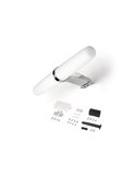 Foco LED cilíndrico para espejo de baño GEMINI, 233 mm, luz blanca natural 4000K, cromado