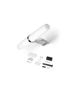 Foco LED cilíndrico para espejo de baño GEMINI, 233 mm, luz blanca natural 4000K, cromado