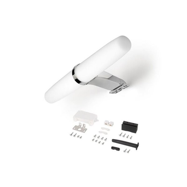Foco LED cilíndrico para espejo de baño GEMINI, 233 mm, luz blanca natural 4000K, cromado