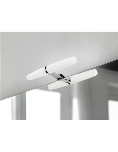 GEMINI LED Foco cilíndrico para espelho de banheiro, 233 mm, luz branca natural de 4000 K, cromado