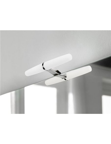 Foco LED cilíndrico para espejo de baño GEMINI, 233 mm, luz blanca natural 4000K, cromado