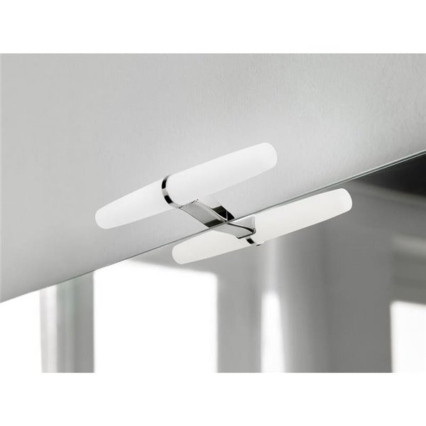 Foco LED cilíndrico para espejo de baño GEMINI, 233 mm, luz blanca natural 4000K, cromado