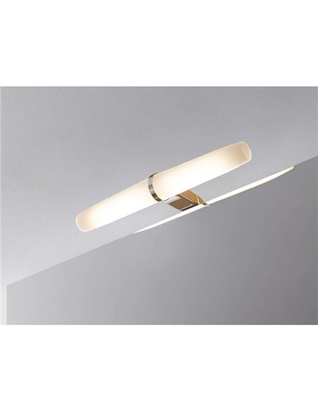 Spot LED cylindrique pour miroir de salle de bain GEMINI, 233 mm, lumière blanche naturelle 4 000 K, chrome