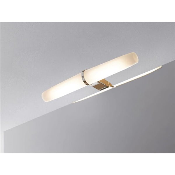 Foco LED cilíndrico para espejo de baño GEMINI, 233 mm, luz blanca natural 4000K, cromado