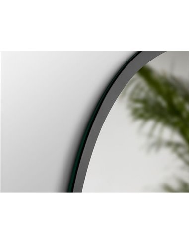 Espelho de banheiro ZEUS com iluminação LED decorativa e moldura preta, Ø80 cm, 12W