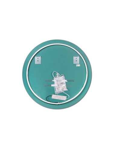 Espelho de banheiro ZEUS com iluminação LED decorativa e moldura preta, Ø80 cm, 12W