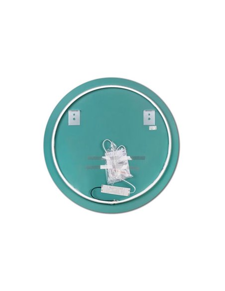 Espelho de banheiro ZEUS com iluminação LED decorativa e moldura preta, Ø80 cm, 12W