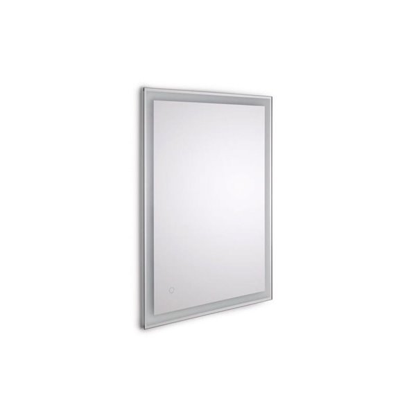 Espejo de baño HERACLES rectangular con iluminación LED frontal y decorativa, 600x800 mm, 34W