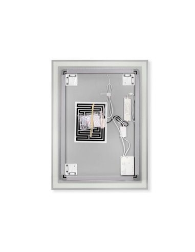 Espejo de baño HERACLES rectangular con iluminación LED frontal y decorativa, 600x800 mm, 34W
