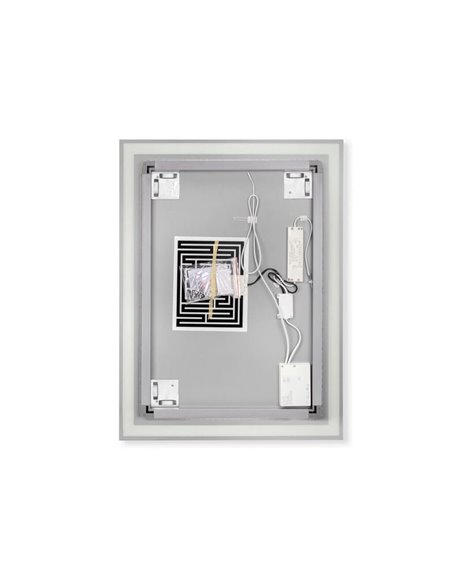 Espejo de baño HERACLES rectangular con iluminación LED frontal y decorativa, 600x800 mm, 34W