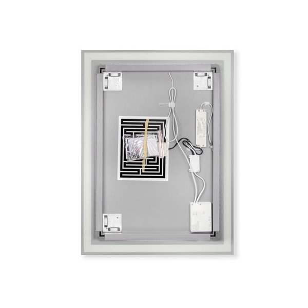 Espejo de baño HERACLES rectangular con iluminación LED frontal y decorativa, 600x800 mm, 34W