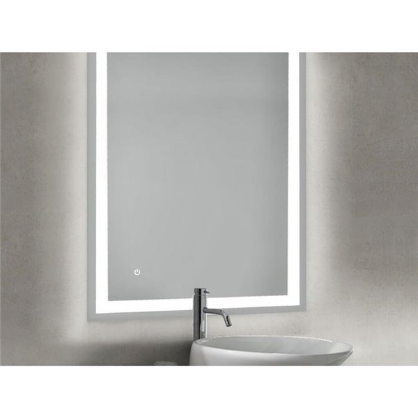 Espejo de baño HERACLES rectangular con iluminación LED frontal y decorativa, 600x800 mm, 34W