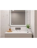 Espejo de baño HERACLES rectangular con iluminación LED frontal y decorativa, 600x800 mm, 34W
