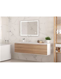 Miroir de salle de bain rectangulaire HERACLES avec façade et éclairage LED décoratif, 600x800 mm, 34W 2