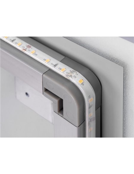 Espejo de baño HERACLES rectangular con iluminación LED frontal y decorativa, 600x800 mm, 34W
