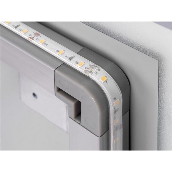 Espejo de baño HERACLES rectangular con iluminación LED frontal y decorativa, 600x800 mm, 34W