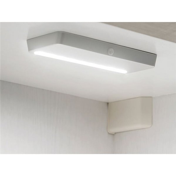 Luminaria LED bajo mueble KRAZ, recargable USB con sensor de movimiento, 1W, luz blanca natural 4000K, gris 