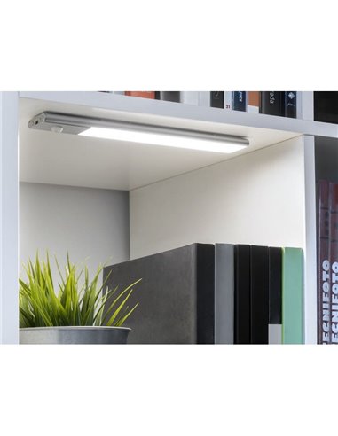 Luminária LED para armários KAUS, alumínio, com sensor de movimento, recarregável, 3 tons de luz, 24cm/40cm/60cm