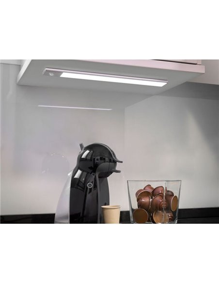 Aplique LED bajo mueble KAUS aluminio con sensor de movimiento, recargable, 3 tonos de luz, 24cm/40cm/60cm