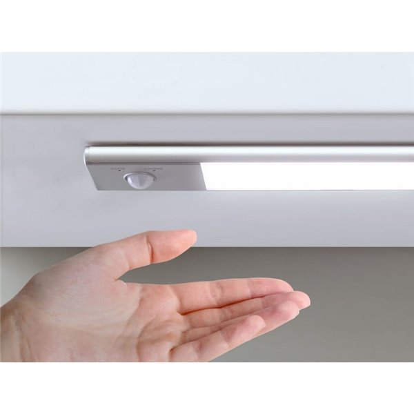 Lampe LED sous meuble KAUS, aluminium, avec détecteur de mouvement, rechargeable, 3 tons de lumière, 24cm/40cm/60cm