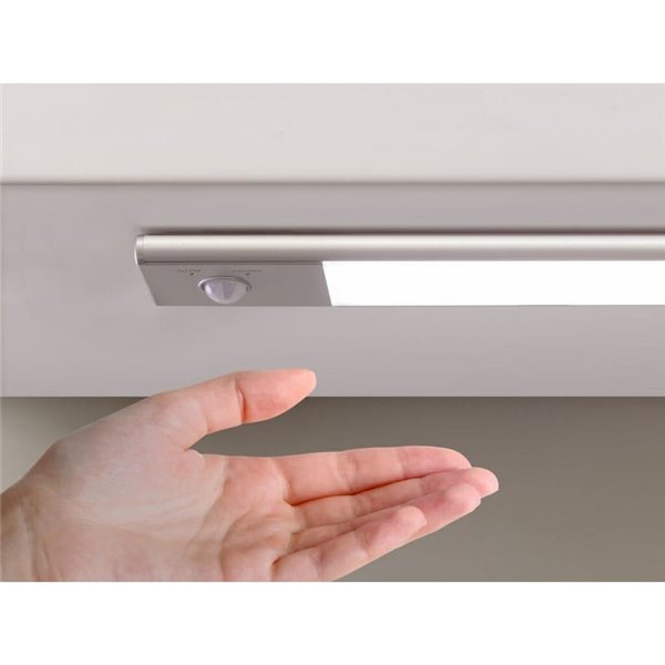 Lampe LED sous meuble KAUS, aluminium, avec détecteur de mouvement, rechargeable, 3 tons de lumière, 24cm/40cm/60cm