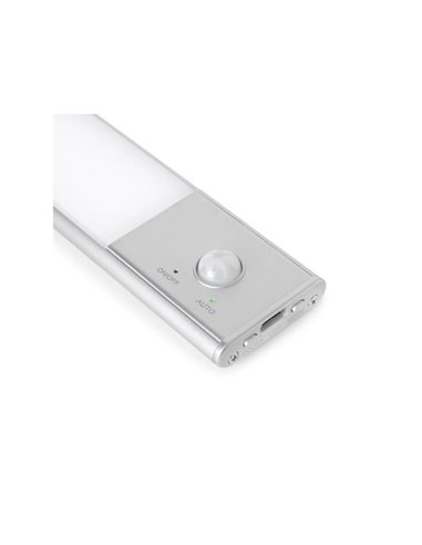 Aplique LED bajo mueble KAUS aluminio con sensor de movimiento, recargable, 3 tonos de luz, 24cm/40cm/60cm