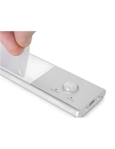 Aplique LED bajo mueble KAUS aluminio con sensor de movimiento, recargable, 3 tonos de luz, 24cm/40cm/60cm