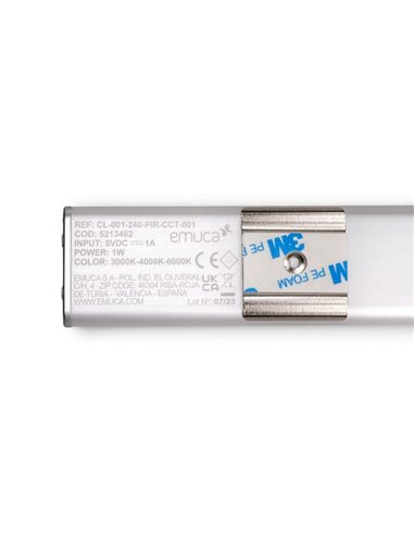 Lampe LED sous meuble KAUS, aluminium, avec détecteur de mouvement, rechargeable, 3 tons de lumière, 24cm/40cm/60cm